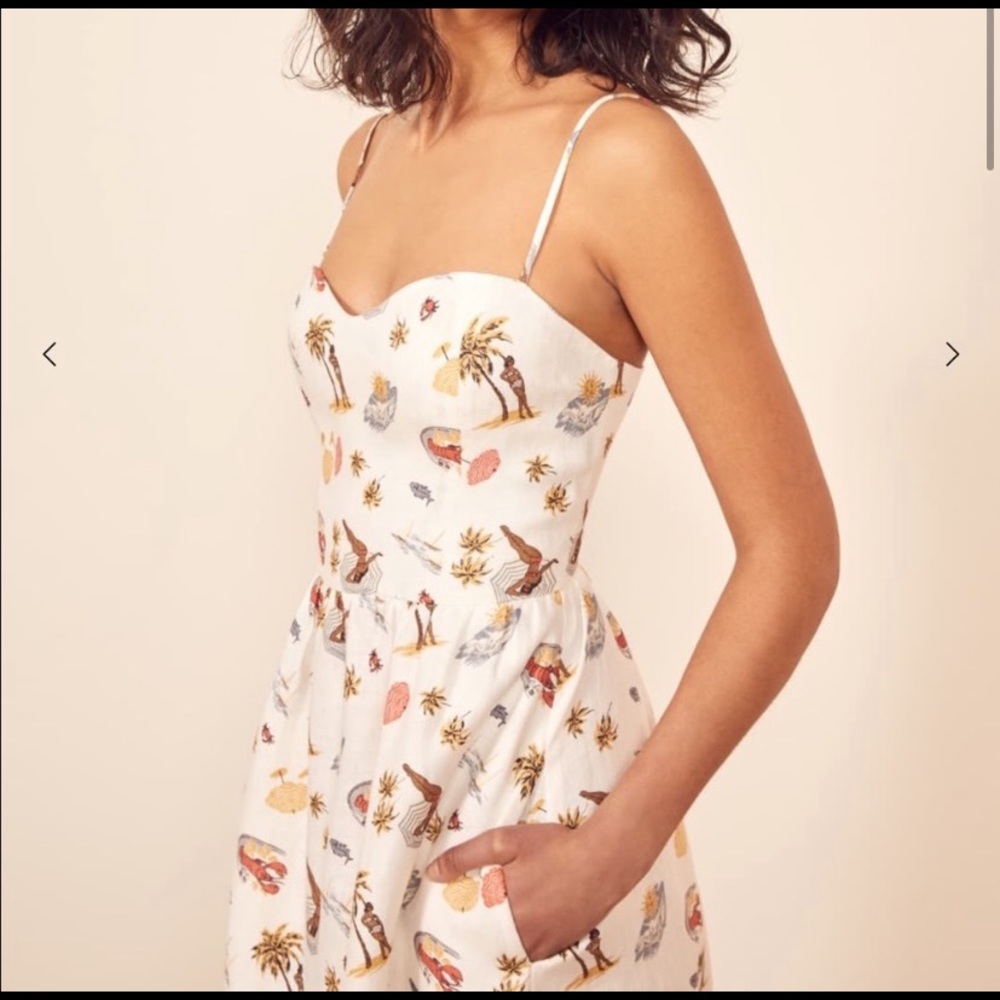 Reformation Eileen dress in Tropez print